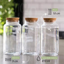 Kit Cantinho do Café + Açúcar + Leite em pó | 3 potes de Vidro 810 ml + tampa rolha cortiça| Pote Mantimento