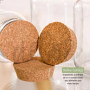 Kit Cantinho do Café + Açúcar + Leite em pó | 3 potes de Vidro 810 ml + tampa rolha cortiça| Pote Mantimento