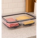 Porta Frios Duplo Preto para Presunto e Queijo Com Fundo Removível Para Conservar e Organizar a Geladeira Hermetico