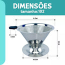 Filtro Coador De Café Inox 101 - Com Pegador em Silicone - Peneira Aço Reutilizável  - CH
