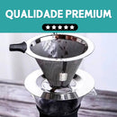Filtro Coador De Café Inox 101 - Com Pegador em Silicone - Peneira Aço Reutilizável  - CH
